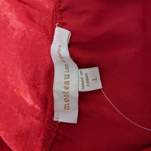 NEW MONTEAU Los Angeles red scallop dress size L @Z - Picture 8 of 12